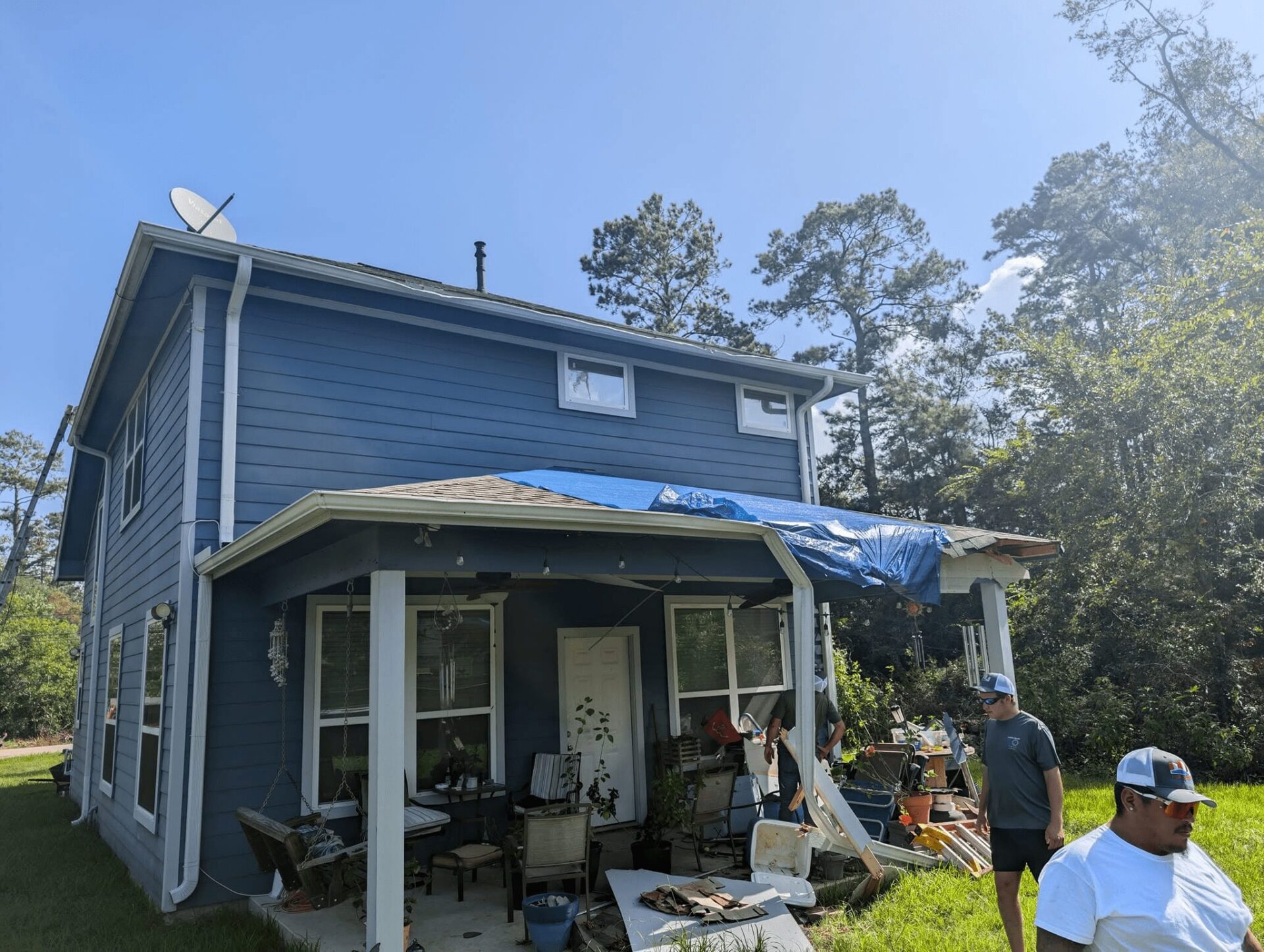 residential roof repair on a Houston home